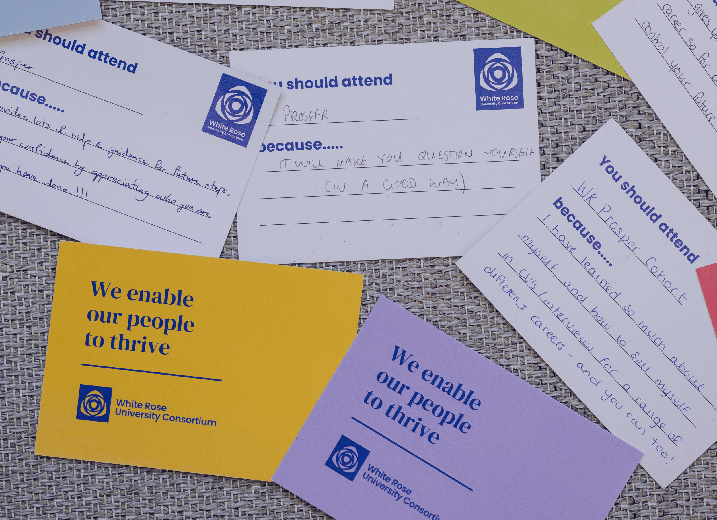 feedback postcards on floor